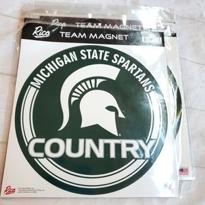 RICO  MICHIGAN STATE SPARTAN TEAM MAGNET DECALS  GREEN/WHITE